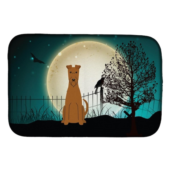 Carolines Treasures Halloween Scary Irish Terrier Dish Drying Mat - BB2252DDM