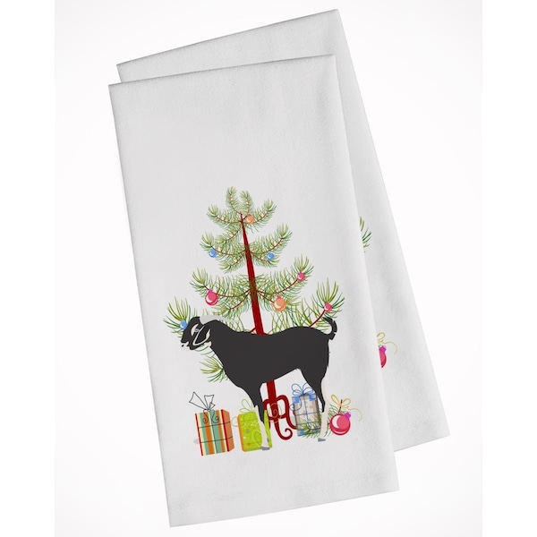 Carolines Treasures Black Bengal Goat Christmas White Kitchen Towel, 2PK - BB9251WTKT