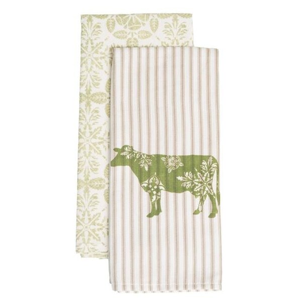 Heritage Lace Heritage Lace FH-004 18 x 26 in. Farmhouse Tea Towel Set - Cow - FH-004