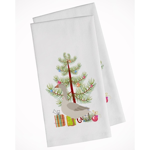 Carolines Treasures Steinbacher Goose Christmas White Kitchen Towel, 2PK - BB9261WTKT