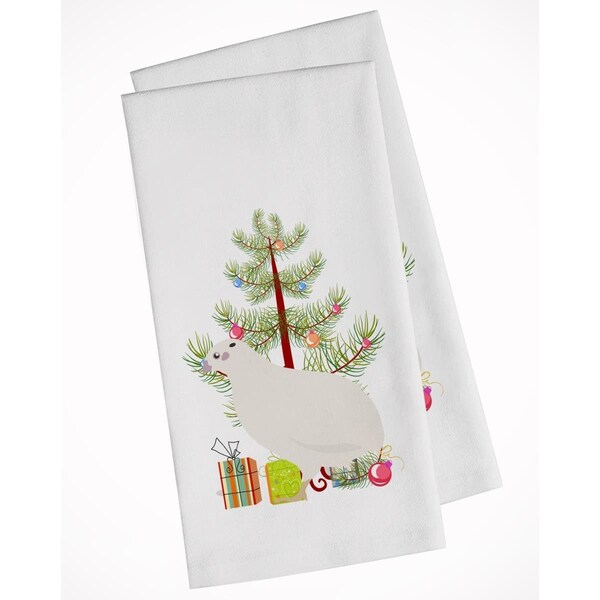 Carolines Treasures Texas Quail Christmas White Kitchen Towel, 2PK - BB9324WTKT
