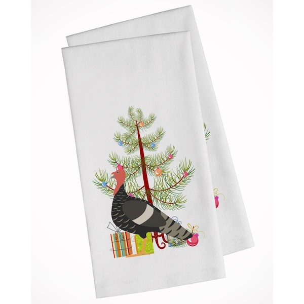 Carolines Treasures Marragansett Turkey Christmas White Kitchen Towel, 2PK - BB9354WTKT
