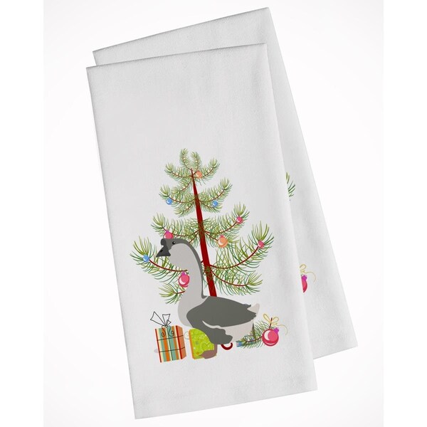 Carolines Treasures African Goose Christmas White Kitchen Towel, 2PK - BB9266WTKT
