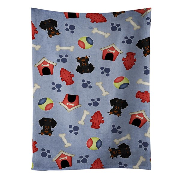Carolines Treasures Dog House Collection Wire Haired Dachshund Black Tan Kitchen Towel - BB2740KTWL