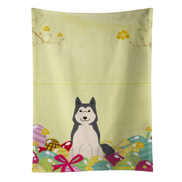 Carolines Treasures Easter Eggs West Siberian Laika Spitz Kitchen Towel - BB6025KTWL