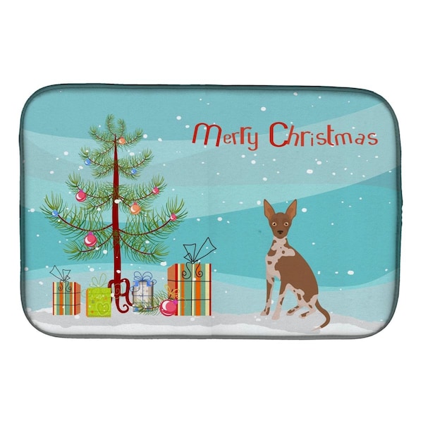 Carolines Treasures Tan Abyssinian or African Hairless Dog Christmas Tree Dish Drying Mat - CK3491DDM