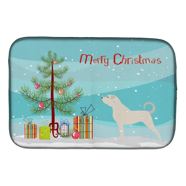 Carolines Treasures Anatolian Shepherd Merry Christmas Tree Dish Drying Mat - BB2995DDM