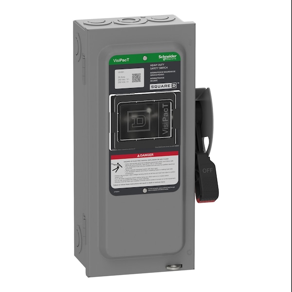 Interruptor de seguridad fusible Schneider Electric, 600V CA/CC, 3 polos - VH361