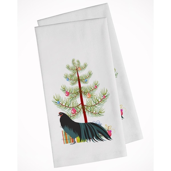 Carolines Treasures Sumatra Chicken Christmas White Kitchen Towel, 2PK - BB9200WTKT