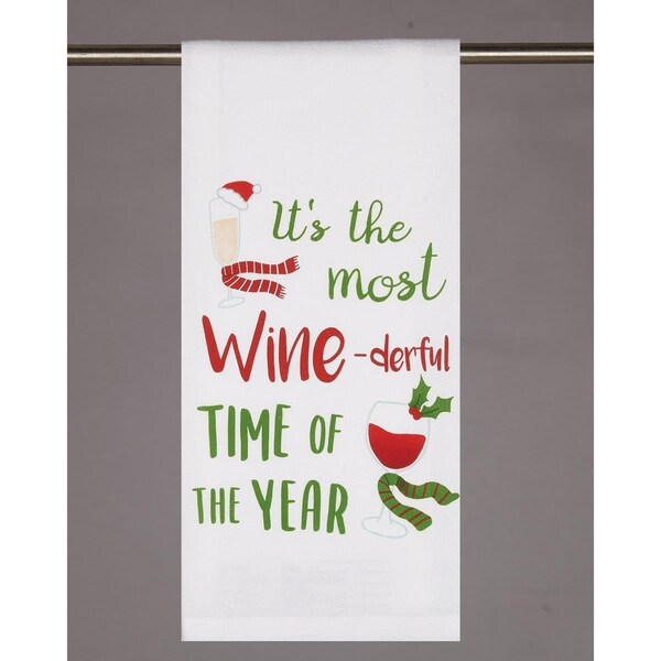 Peking Handicraft 18 x 25 in. Wine-Derful Time Kitchen Towel, 4PK - 04TG231WC