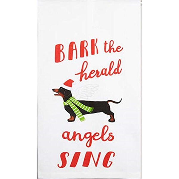 Peking Handicraft 18 x 25 in. Angels Sing Dog Lover Dachshund Christmas Dish Towel, 4PK - 04TG254WC
