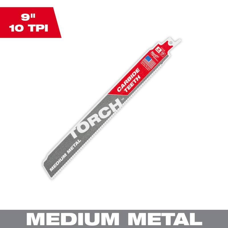 Hoja de sierra alternativa Milwaukee de carburo para corte medio de metal de 9 pulgadas y 10 TPI (1 pieza) - 48-00-5252