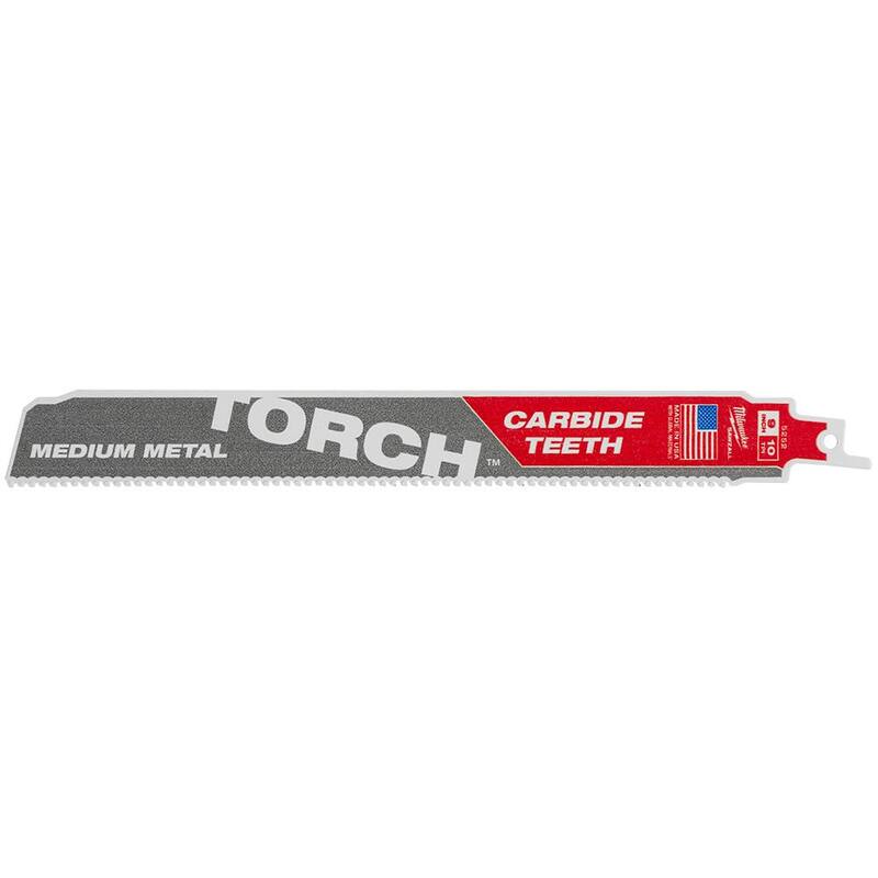 Hoja de sierra alternativa Milwaukee de carburo para corte medio de metal de 9 pulgadas y 10 TPI (1 pieza) - 48-00-5252