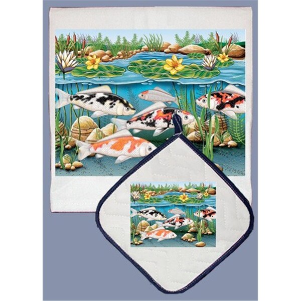 Pipsqueak Productions Koi Dish Towel And Pot Holder Set - DP806