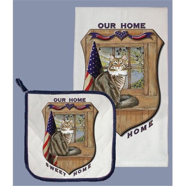 Pipsqueak Productions Pipsqueak Productions DP987 Maine Coon Dish Towel And Pot Holder Set - DP987