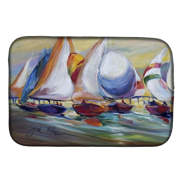 Carolines Treasures Sailboat Race in Dauphin Island Dish Drying Mat - JMK1040DDM