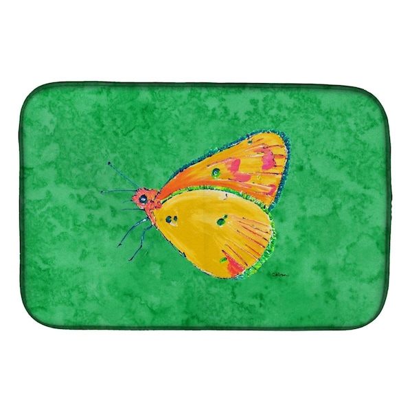 Carolines Treasures Butterfly Orange on Green Dish Drying Mat - 8861DDM