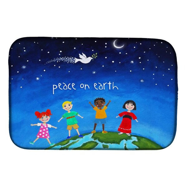Carolines Treasures Peace on Earth Dish Drying Mat - VHA3039DDM