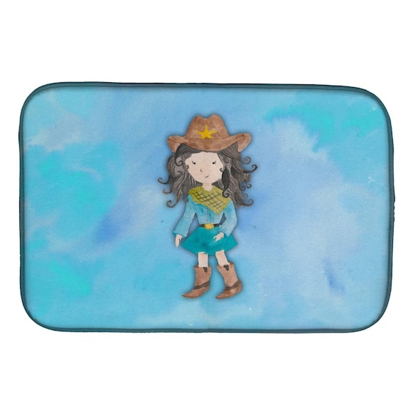 Carolines Treasures Cowgirl Watercolor Dish Drying Mat - BB7367DDM