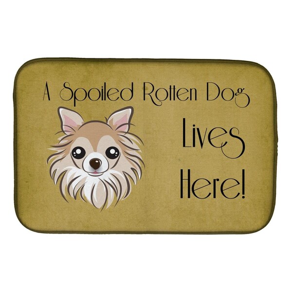 Carolines Treasures Chihuahua Spoiled Dog Lives Here Dish Drying Mat - BB1499DDM