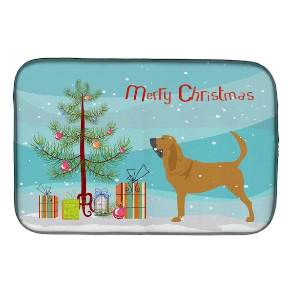 Carolines Treasures Bloodhound Merry Christmas Tree Dish Drying Mat - BB2902DDM