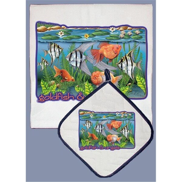 Bakebetter Goldfish and Angelfish Dish Towel And Pot Holder Set - BA3686422