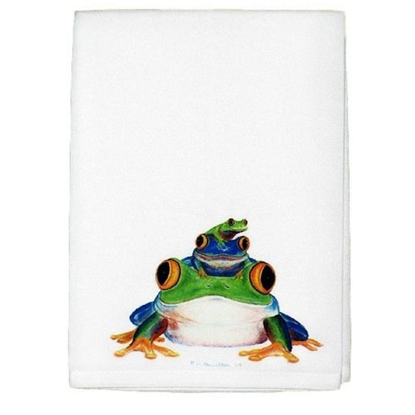 Betsy Drake Betsy Drake GT456 Stacked Frogs Guest Towel - GT456