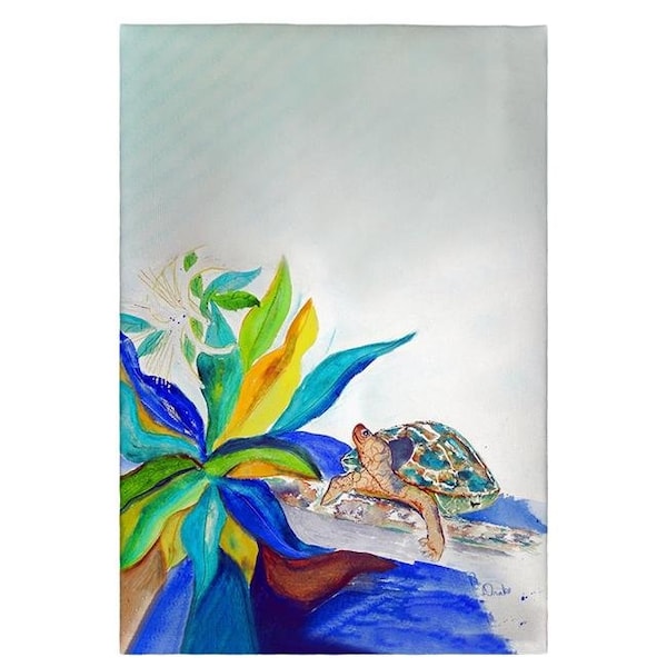 Betsy Drake Betsy Drake GT1071 Turtle & Lily Guest Towel - GT1071