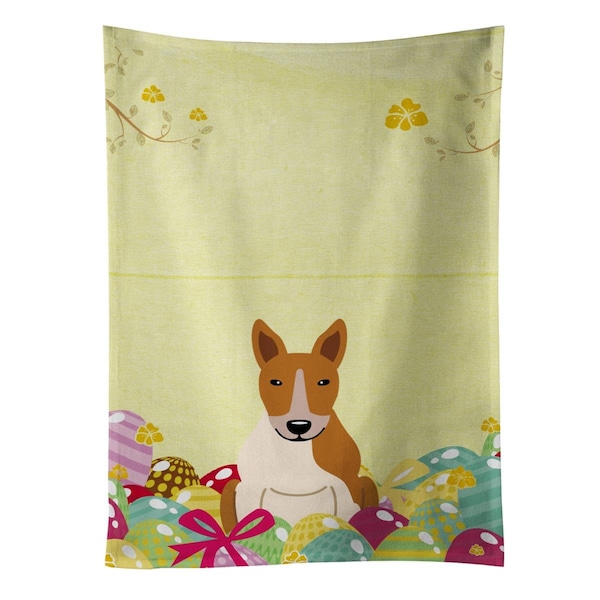 Carolines Treasures Easter Eggs Bull Terrier Red White Kitchen Towel - BB6135KTWL