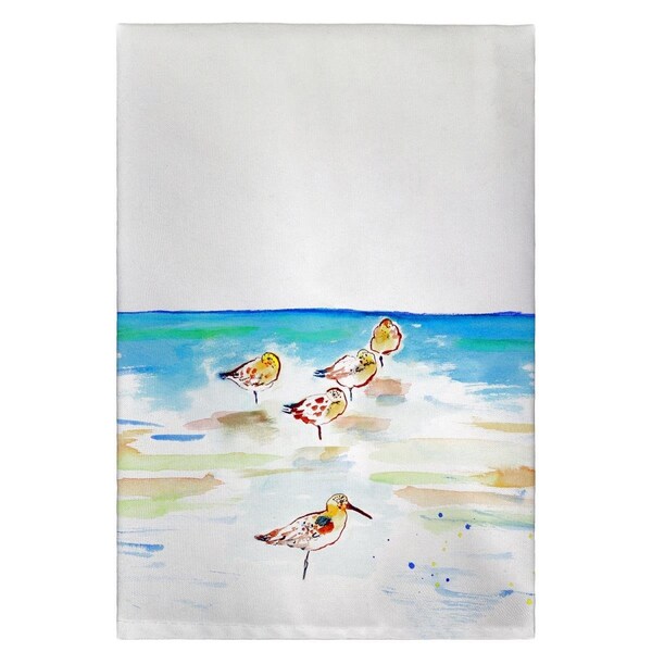 Betsy Drake Betsy Drake GT1090 Five Sanderlings Guest Towel - GT1090