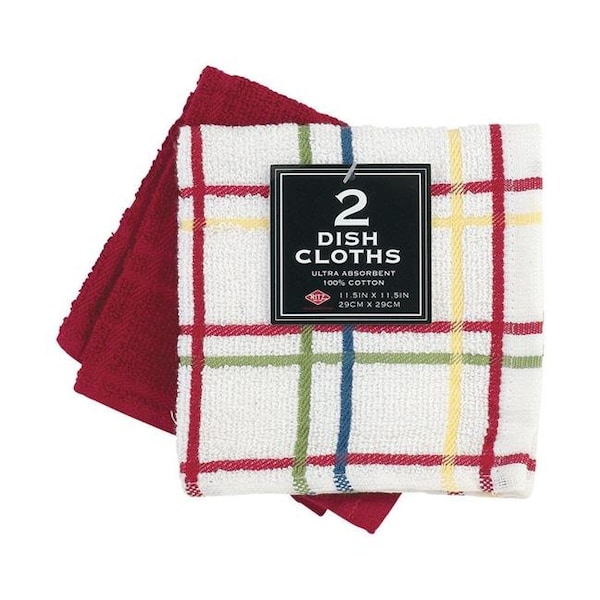 Ritz Ritz 6667869 Paprika Cotton Dish Cloth; 2 per Pack - Case of 3 - 6667869