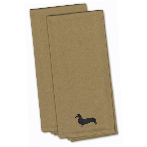 Carolines Treasures Dachshund Tan Embroidered Kitchen Towel - BB3382TNTWE