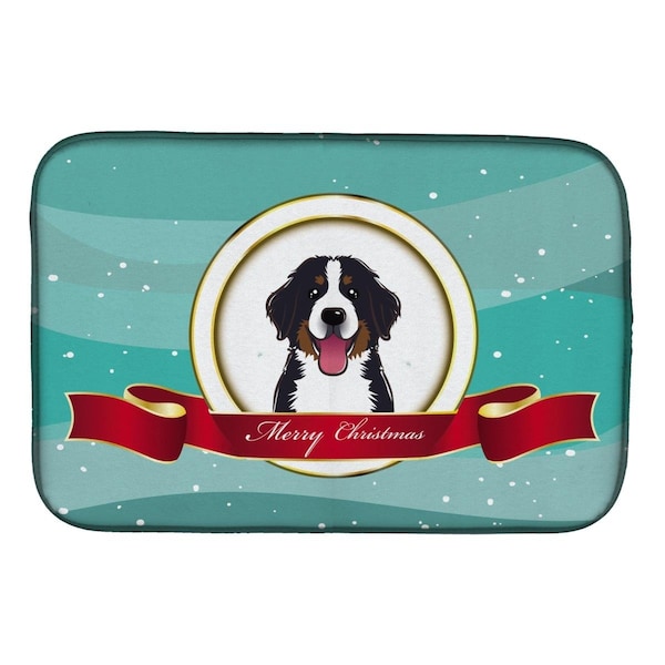 Carolines Treasures Bernese Mountain Dog Merry Christmas Dish Drying Mat - BB1547DDM