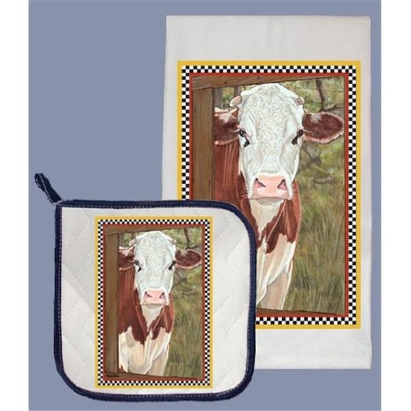 Pipsqueak Productions Pipsqueak Productions DP603 Cow Dish Towel And Pot Holder Set - DP603