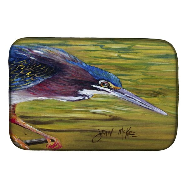 Carolines Treasures Green Heron Dish Drying Mat - JMK1016DDM