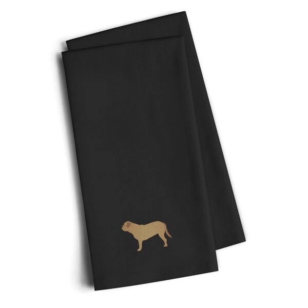 Carolines Treasures Dogue De Bordeaux Black Embroidered Kitchen Towel, Set of 2 - BB3470BKTWE