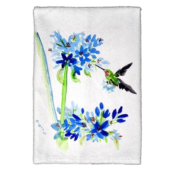 Betsy Drake Betsy Drake KT808 16 x 25 in. Hummingbird & Blue Flower Kitchen Towel - KT808