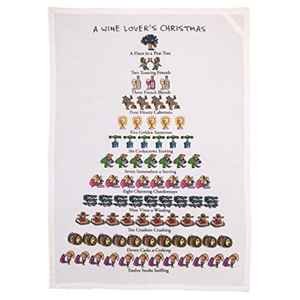 Kitchen Queen 18 x 26 in. A Wine Lovers Christmas Kitchen Towel, Multi Color, 6PK - KI3678853