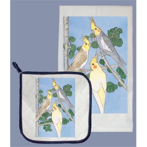 Pipsqueak Productions Pipsqueak Productions DP932 Cockatiel Dish Towel And Pot Holder Set - DP932