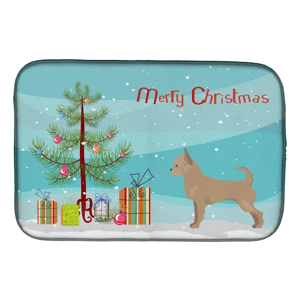 Carolines Treasures Tan Chorkie Christmas Tree Dish Drying Mat - CK3818DDM