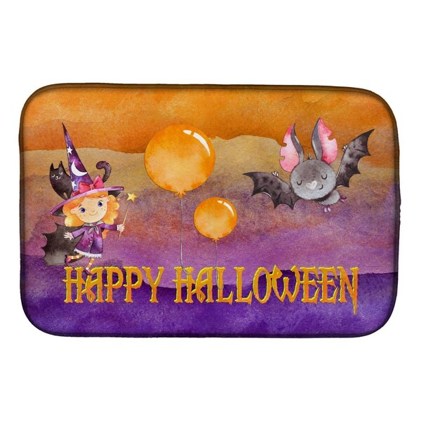 Carolines Treasures Halloween Little Witch & Bat Dish Drying Mat - BB7458DDM
