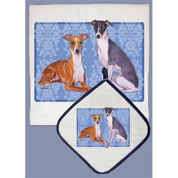 Pipsqueak Productions Pipsqueak Productions DP599 Italian Greyhound Dish Towel And Pot Holder Set - DP599
