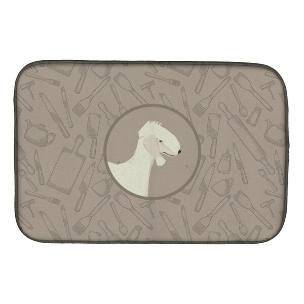 Carolines Treasures Bedlington Terrier in the Kitchen Dish Drying Mat - CK2167DDM