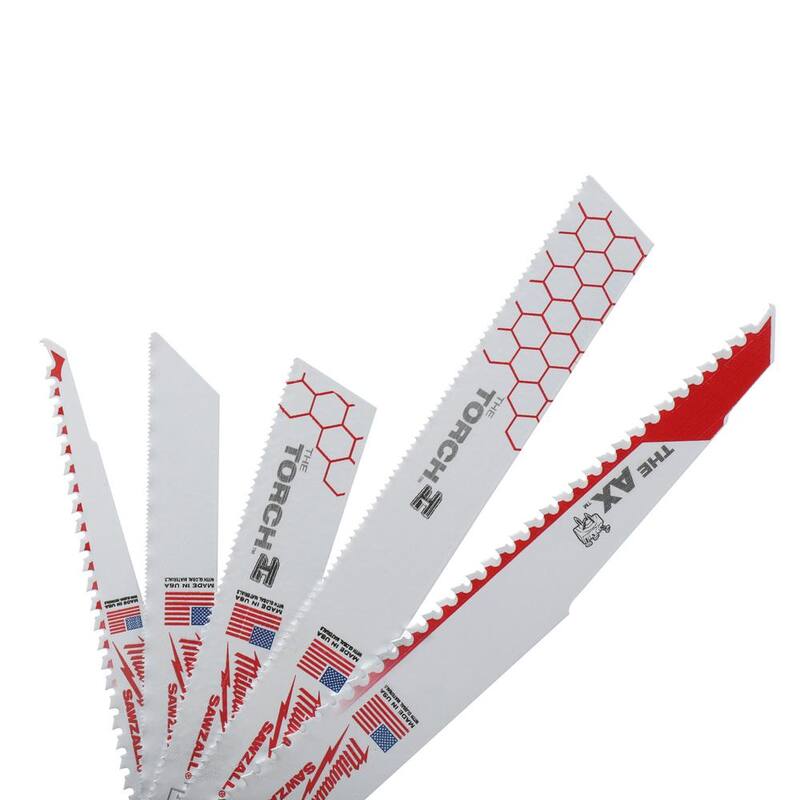 Set de cuchillas para sierra de vaivén bi-metálicas Milwaukee SAWZALL para demolición de madera con clavos incrustados y corte de metal (23 piezas) - 49-22-1113-49-2.