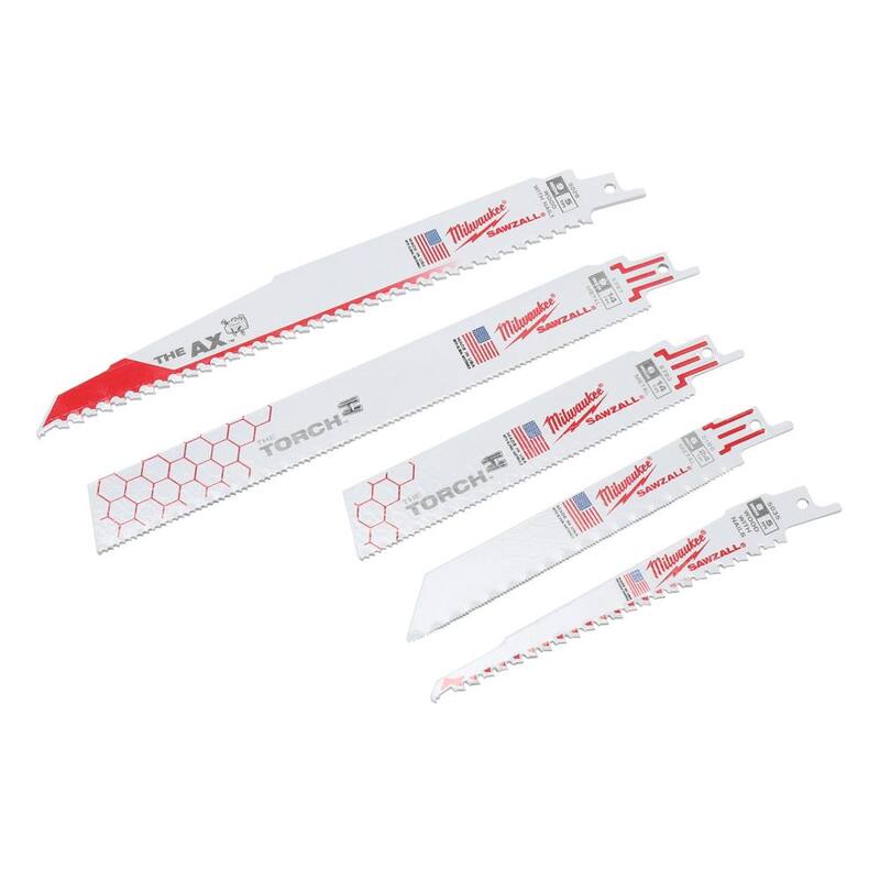 Set de cuchillas para sierra de vaivén bi-metálicas Milwaukee SAWZALL para demolición de madera con clavos incrustados y corte de metal (23 piezas) - 49-22-1113-49-2.