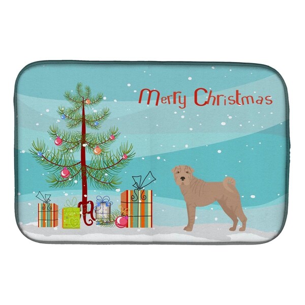 Carolines Treasures Shar Pei Christmas Tree Dish Drying Mat - CK3485DDM