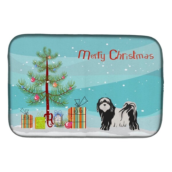 Carolines Treasures Tibetan Terrier Christmas Tree Dish Drying Mat - CK3489DDM