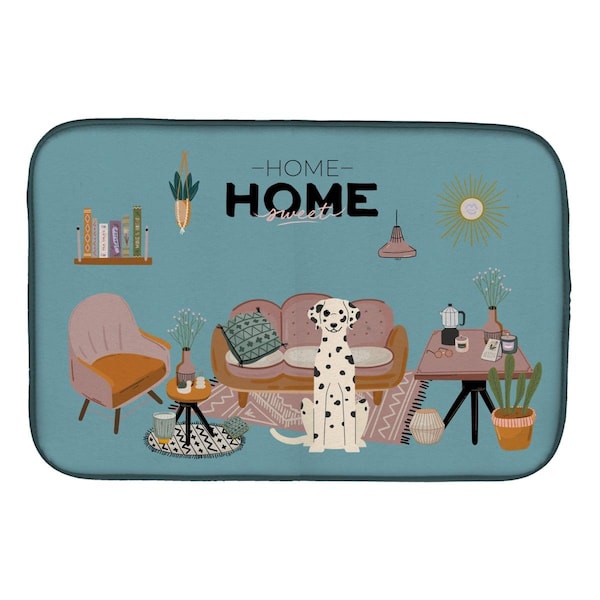 Carolines Treasures 14 x 21 in. Dalmatian Sweet Home Dish Drying Mat - CK7942DDM