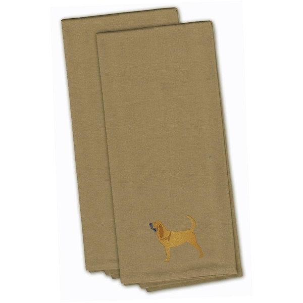 Carolines Treasures Bloodhound Tan Embroidered Kitchen Towel - BB3384TNTWE