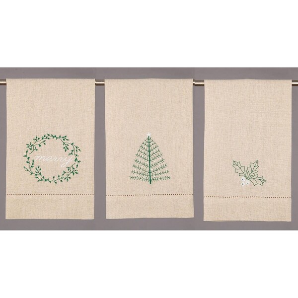 Tarifa 14 x 22 in. Merry Tree Holly GT 3 Design Kitchen Towel, 6PK - TA3120599